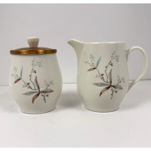 Syracuse Finesse Sugar Bowl & Creamer Carefree True China VTG 1950s Mid Century